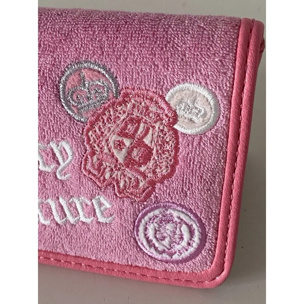 Juicy Couture Juicy Girl Rule Card Case FOB Wallet Pink Cherry Blossom Terry NEW